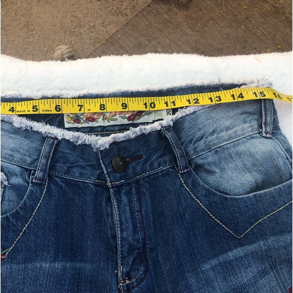 Embroidered Floral Boho Jeans, Vintage Style ‘70s Vibes, Flared Boot-cut Pants - Picture 4 of 9